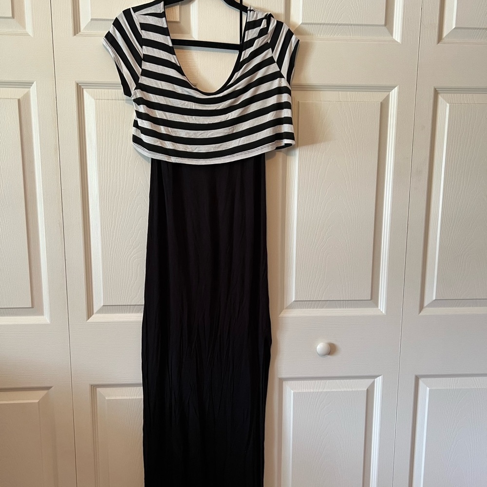 Black and white maxi dress